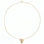 Collier avec pendentif - 18 carats Or jaune - améthyste,