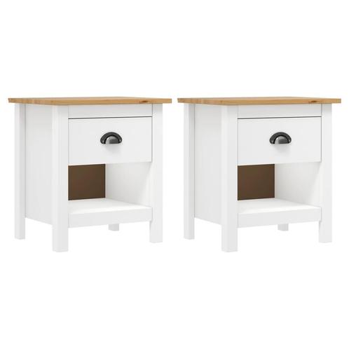 vidaXL Nachtkastjes 2 st Hill Range 46x35x49,5 cm massief, Huis en Inrichting, Slaapkamer | Nachtkastjes, Nieuw, Verzenden