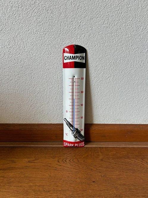 SPARK PLUGS - CHAMPION - Emaille bord - Reclame Thermometer, Antiquités & Art, Antiquités | Assiettes décoratives & Carrelages