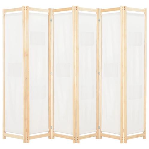 vidaXL Kamerscherm met 6 panelen 240x170x4 cm stof crème, Huis en Inrichting, Woonaccessoires | Overige, Nieuw, Verzenden