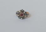 Ring - 19.2 kt. Roségoud, Zilver -  0.18ct. tw. Granaat, Handtassen en Accessoires, Ringen, Nieuw