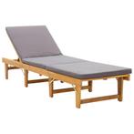 vidaXL Ligbed met kussen inklapbaar massief acaciahout, Tuin en Terras, Ligbedden, Verzenden, Nieuw