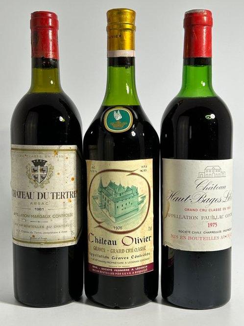 1981 Château Du Tertre - 1975 Château Olivier - 1975 Château, Collections, Vins