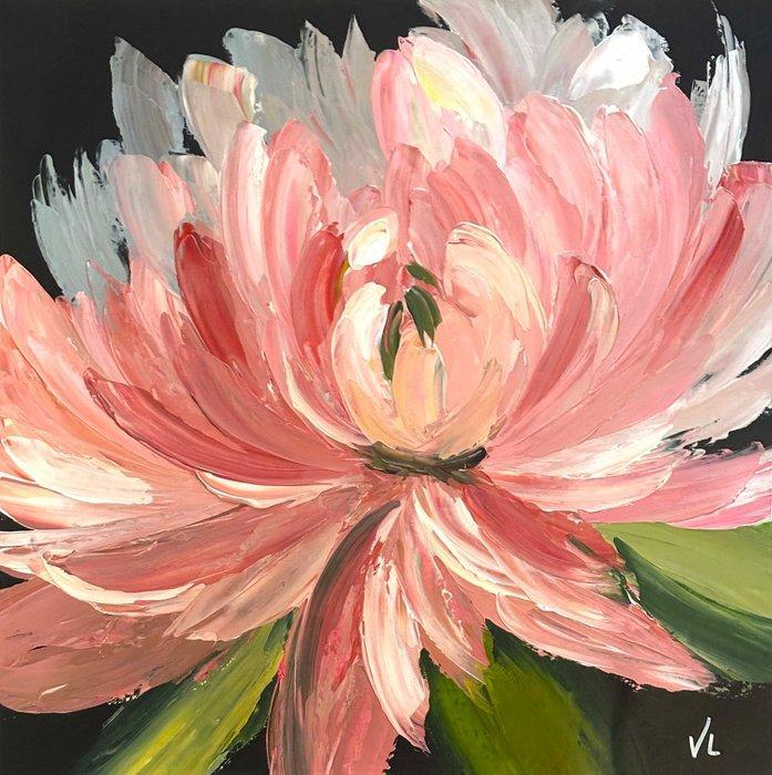 Victoria Lemée - Pivoine Huile sur Toile XL, Antiquités & Art, Art | Objets design