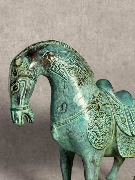 Beeld, Groot standbeeld Paard 32 cm - 25 cm - Brons, Antiek en Kunst, Curiosa en Brocante