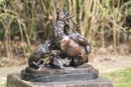sculptuur, bronzen sculptuur van een hertenjacht - 10 kg -