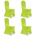 vidaXL Housse de chaise extensible 4 pcs vert, Verzenden