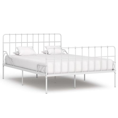 vidaXL Bedframe met lattenbodem metaal wit 140x200 cm, Huis en Inrichting, Slaapkamer | Bedden, Nieuw, Verzenden