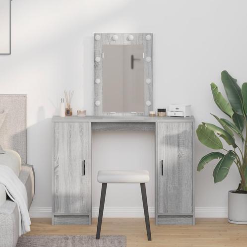 vidaXL Kaptafel met LED-verlichting - Grijs Sonoma, Huis en Inrichting, Tafels | Kaptafels, Nieuw, Verzenden
