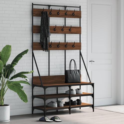 vidaXL Kledingrek met schoenenrek 100x40x184 cm bruin, Huis en Inrichting, Kasten | Kleerkasten, Nieuw, Verzenden