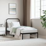 vidaXL Cadre de lit métal avec tête de lit noir 90x200, Maison & Meubles, Chambre à coucher | Lits, Neuf, Verzenden