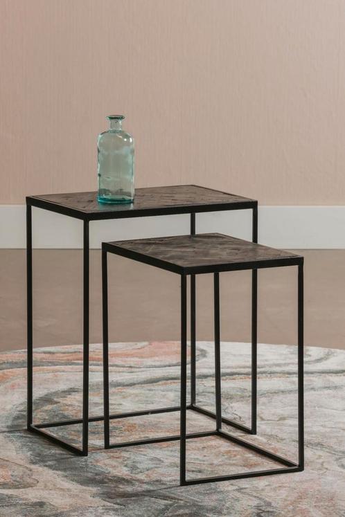 Salontafel Mangohout S Carlin Set Van 2, Huis en Inrichting, Tafels | Salontafels, Nieuw, Verzenden