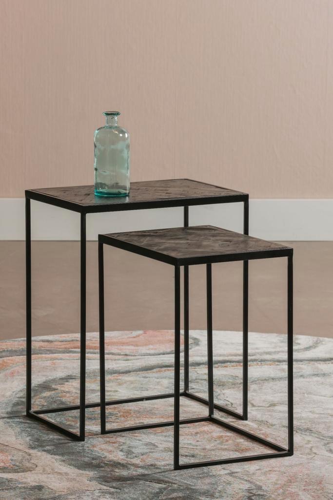 Salontafel Mangohout S Carlin Set Van 2, Huis en Inrichting, Tafels | Salontafels, Nieuw, Verzenden