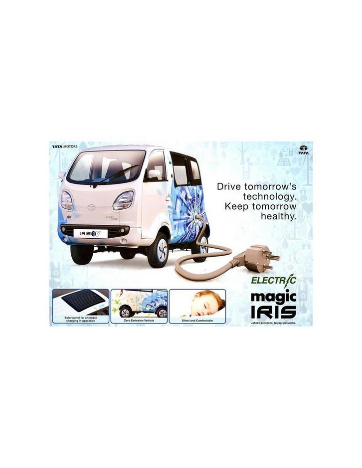 2014 TATA ELECTRIC MAGIC IRIS LEAFLET ENGELS, Boeken, Auto's | Folders en Tijdschriften, Ophalen of Verzenden