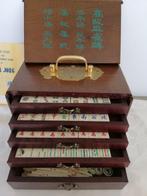 Bordspel - Mahjong - Been, Bamboe, hout en messing, Antiquités & Art