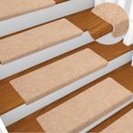 vidaXL Trapmatten 15 st 65x21x4 cm naaldvilt crèmekleurig, Verzenden, Nieuw