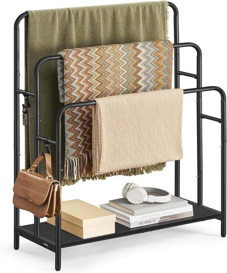 VASAGLE - staande handdoekhouder - 3 rails - 70 x 30 x 100, Huis en Inrichting, Badkamer | Badkamermeubels, Verzenden