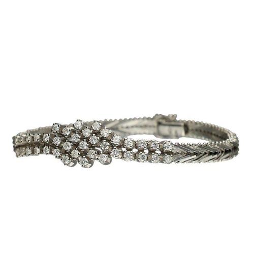 Armband - 18 karaat Witgoud - 1.52ct. tw. Diamant, Handtassen en Accessoires, Armbanden