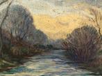 Edouard Chappel (1859-1943) - Flusslandschaft im Winter, Antiek en Kunst