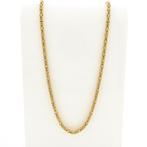 Gouden vierkante koningsketting met diamant 0,48 ct. | 67..., Handtassen en Accessoires, Gebruikt, Overige kleuren, Ophalen of Verzenden