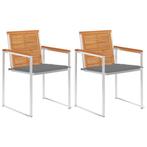 vidaXL Tuinstoelen 2 st met kussens massief acaciahout en, Tuin en Terras, Tuinstoelen, Verzenden, Nieuw