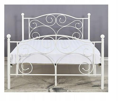 Decoratief metalen bedframe 120x200 cm - Wit met sierlijk..., Doe-het-zelf en Bouw, Metalen, Nieuw, IJzer, Ophalen of Verzenden