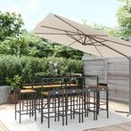 vidaXL 11-delige Tuinbarset poly rattan en massief, Tuin en Terras, Verzenden, Nieuw