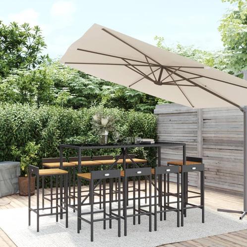 vidaXL 11-delige Tuinbarset poly rattan en massief, Tuin en Terras, Tuinsets en Loungesets, Nieuw, Verzenden