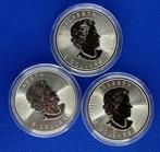 Canada. 5 Dollars 2021 Silver Maple Leaf 3 pieces of 1 Oz
