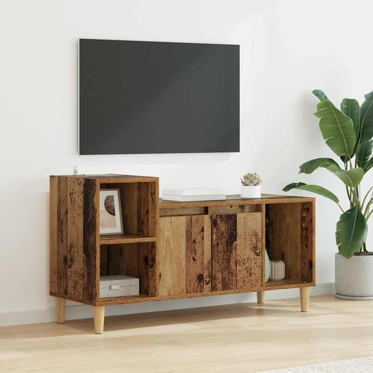 vidaXL TV Kast Oud Hout 100 x 35 x 55 cm Bewerkt hout, Huis en Inrichting, Kasten |Televisiemeubels, Nieuw, Verzenden