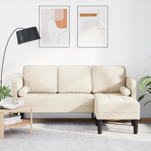 vidaXL 3-Zits L-vormige Bank van Linnen 160 cm, Huis en Inrichting, Zetels | Zetels, Nieuw, Verzenden