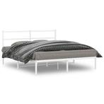 vidaXL Bedframe met hoofdbord metaal wit 160x200 cm, Huis en Inrichting, Slaapkamer | Bedden, Verzenden, Nieuw