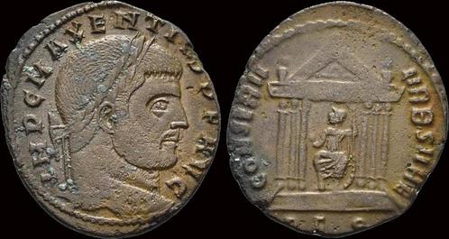 307-310ad Roman Maxentius Ae follis Roma in hexastyle tem..., Postzegels en Munten, Munten en Bankbiljetten | Verzamelingen, Verzenden