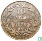 Luxemburg 10 centimes 1870 (met punt), Verzenden, Losse munt