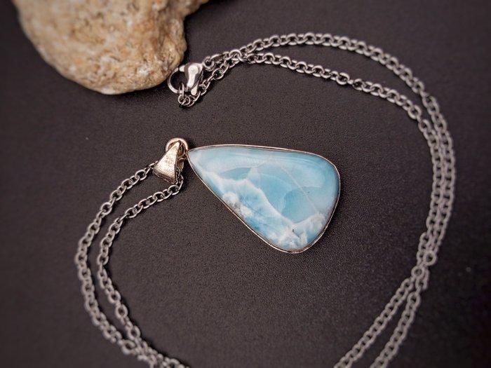 Zilverjuweel van 925 met Larimar van topkwaliteit, uniek, Verzamelen, Mineralen en Fossielen