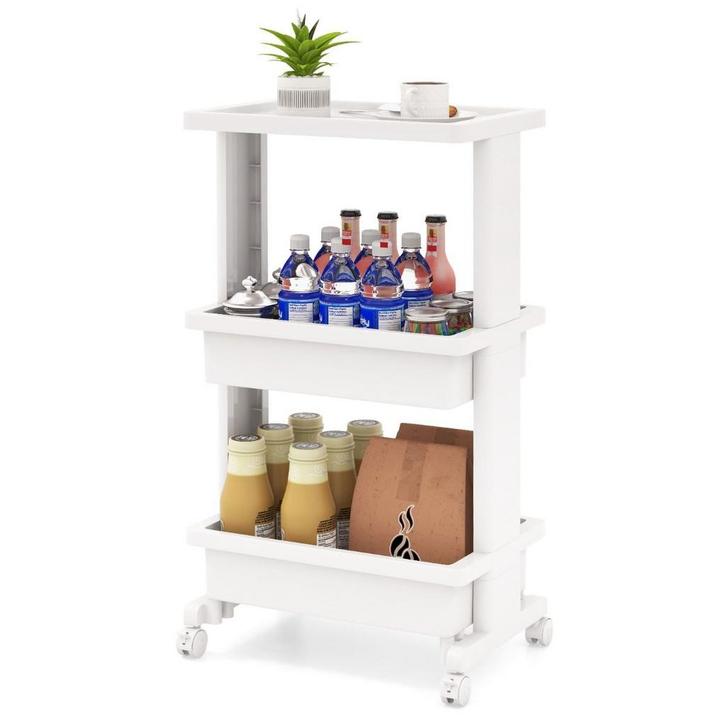 2dekans | Coast Opbergwagen - 3-Laags - Kunststof - Max. 50, Huis en Inrichting, Keuken | Keukenbenodigdheden, Ophalen of Verzenden