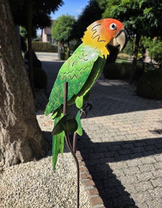 Beeldje - Papegaai op stok - Metaal, Antiek en Kunst, Kunst | Designobjecten