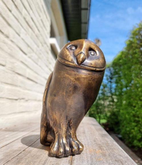 Beeld, Uil - 21 cm - Brons, Antiek en Kunst, Curiosa en Brocante