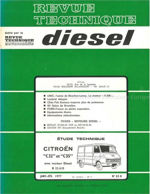 1974 - 1976 CITROËN C32 | C35 DIESEL VRAAGBAAK FRANS (REVUE, Autos : Divers, Modes d'emploi & Notices d'utilisation
