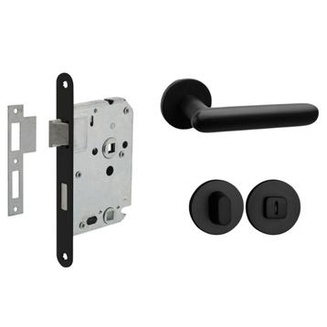Deurbeslag set met WC-slot en deurklink Rinnovo zwart beschikbaar voor biedingen