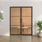 OUTLET: Dubbele stalen taatsdeur 3 Vlaks Brons Brons rook gl, Minder dan 80 cm, Overige typen, Nieuw, Metaal