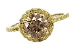 Ring - 14 karaat Geel goud -  1.50ct. tw. Gemengd geel, Handtassen en Accessoires, Ringen, Nieuw