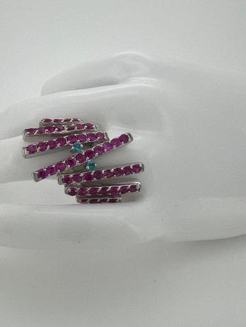 Zonder Minimumprijs - Ring Zilver -  2.10ct. tw. Robijn -