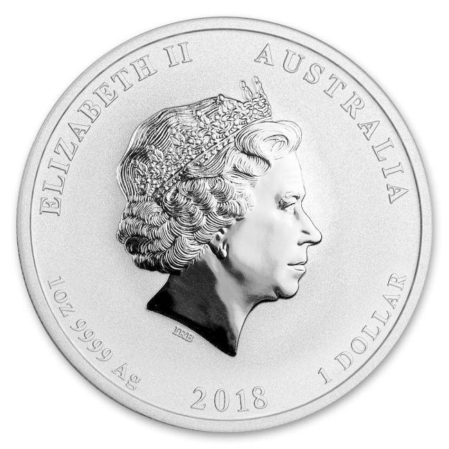 Australië. 1 Dollar 2018 1 oz Australia $1 Silver Lunar Year, Postzegels en Munten, Munten | Europa | Niet-Euromunten