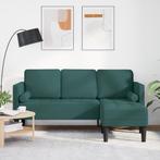 vidaXL 3-Zits L-vormige Bank in Donkergroen - 160 cm Stof, Huis en Inrichting, Verzenden, Nieuw