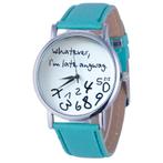 Fako® - Horloge - Whatever, Im Late Anyway - Groen, Handtassen en Accessoires, Horloges | Dames, Nieuw, Verzenden