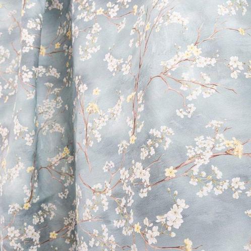 Stof - Delicate Perzikbloemen - 270 x 280 - 100% katoen -, Antiek en Kunst, Curiosa en Brocante