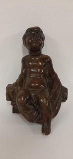 Sculpture, Putto seduto - 38 cm - Bois, Antiek en Kunst