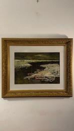 Rik Wesemael (1920-1998) - Besneeuwd havengebied, Antiek en Kunst