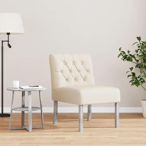 vidaXL Eetkamerstoel knoopontwerp linnen, Huis en Inrichting, Fauteuils, Nieuw, Verzenden